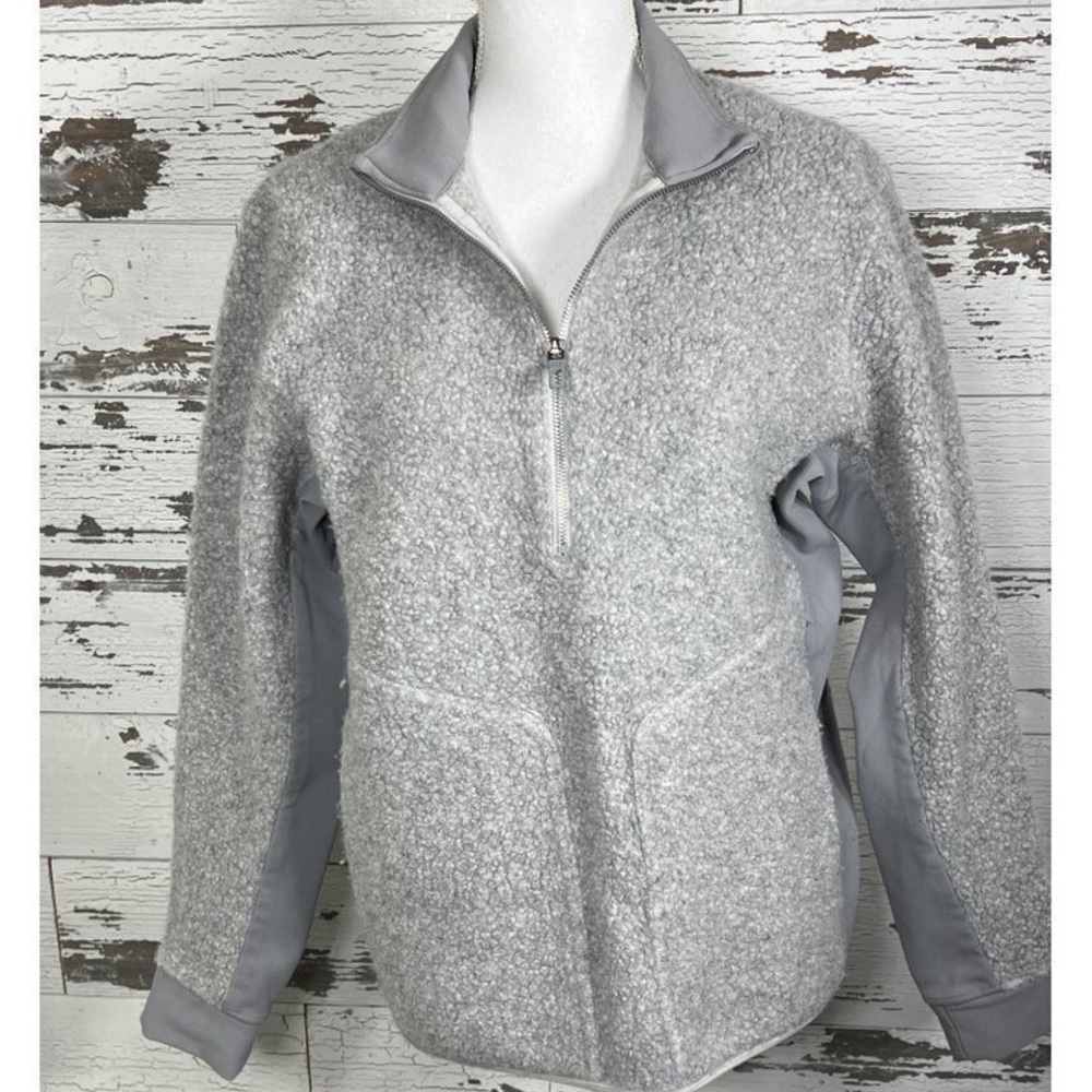 LULULEMON Men’s Tundra Trek 1/2 Zip Pullover Heathered Silver Spoon M EUC